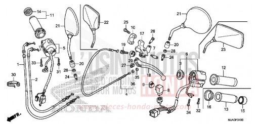 LEVIER DE GUIDON/COMMUTATEUR/CABLE VT750CSD de 2013